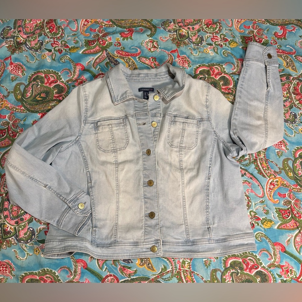 Isaac Mizrahi Pale Blue Denim Jacket
